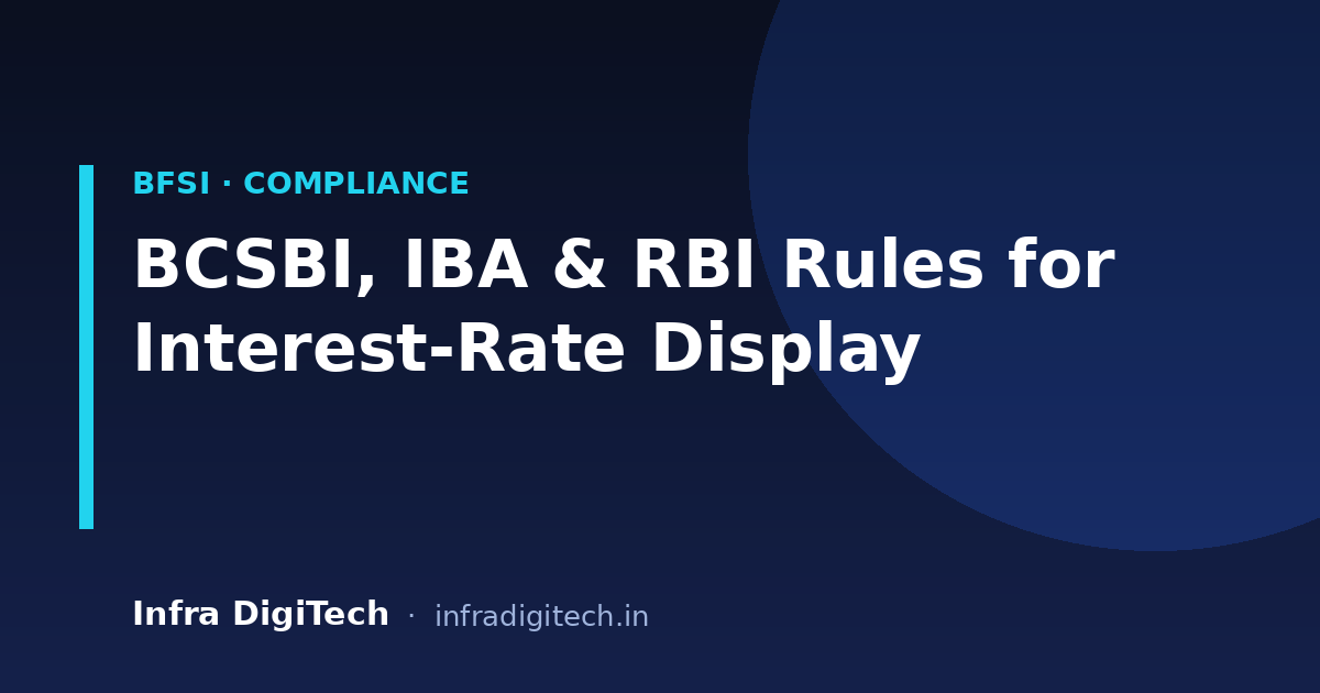 BCSBI, IBA and RBI Guidelines for Interest-Rate Display at Bank Branches
